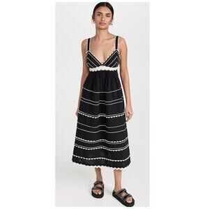 Sea New York  Black Ryleigh Ric Rac Sleeveless Dress Size 6